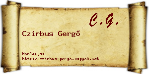 Czirbus Gergő névjegykártya